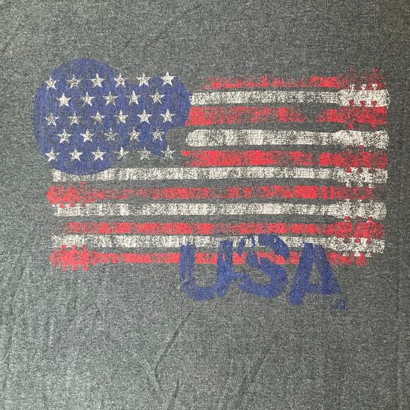 Men’s Short Sleeve T-shirt size L, Gray, American Flag USA - Picture 5 of 7